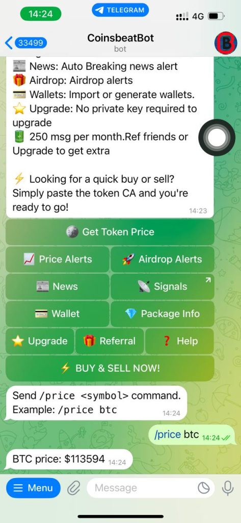 Tegram crypto trading bot