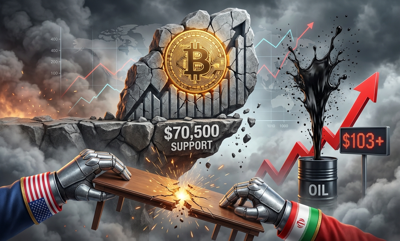 Bitcoin price clings to $70,500 support after US-Iran talks collapse and oil spikes past $103